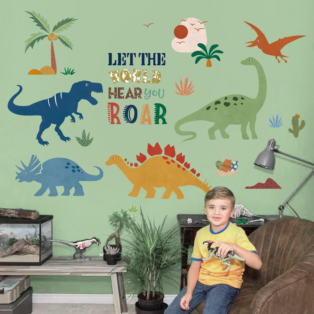 Decalmile Boho Dinosaur sheet 30x90cm for DIY wall art in bedrooms