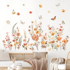 Decalmile Boho Flower Wall Decal butterflies add whimsy in a kids room