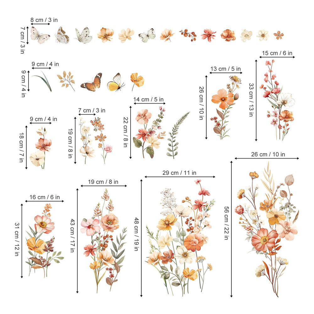 Decalmile Boho Flower Wall Decal girl-friendly bedroom decor