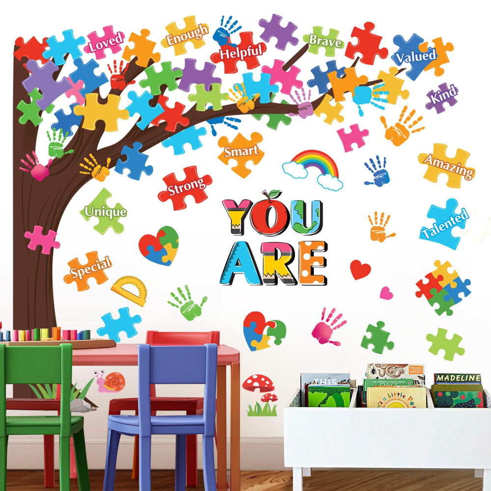 Decalmile Bright Colorful Wall Sticker detail adds cheerful classroom accents