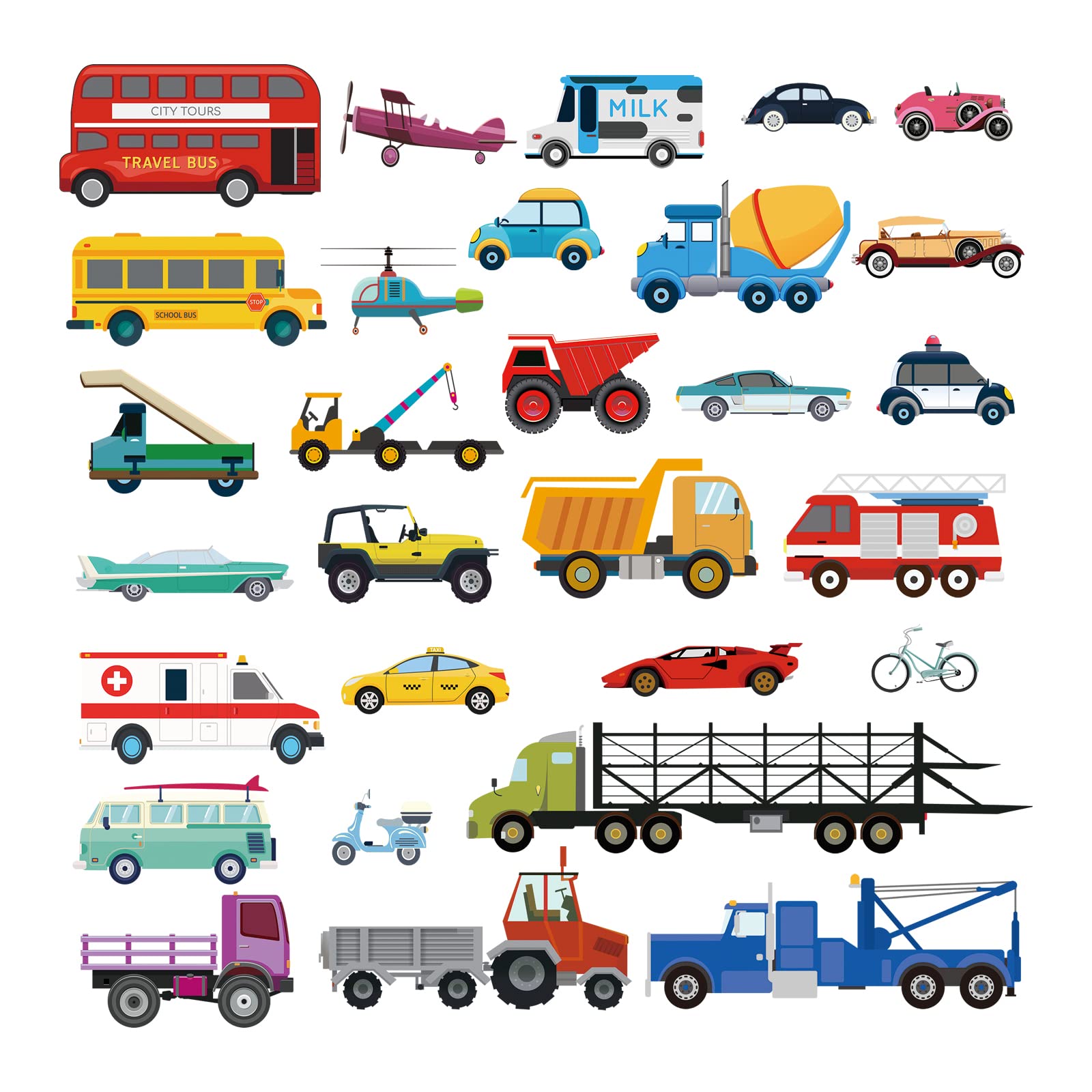 Decalmile cars wall stickers for kids room add vivid transport scenes and imaginative play.