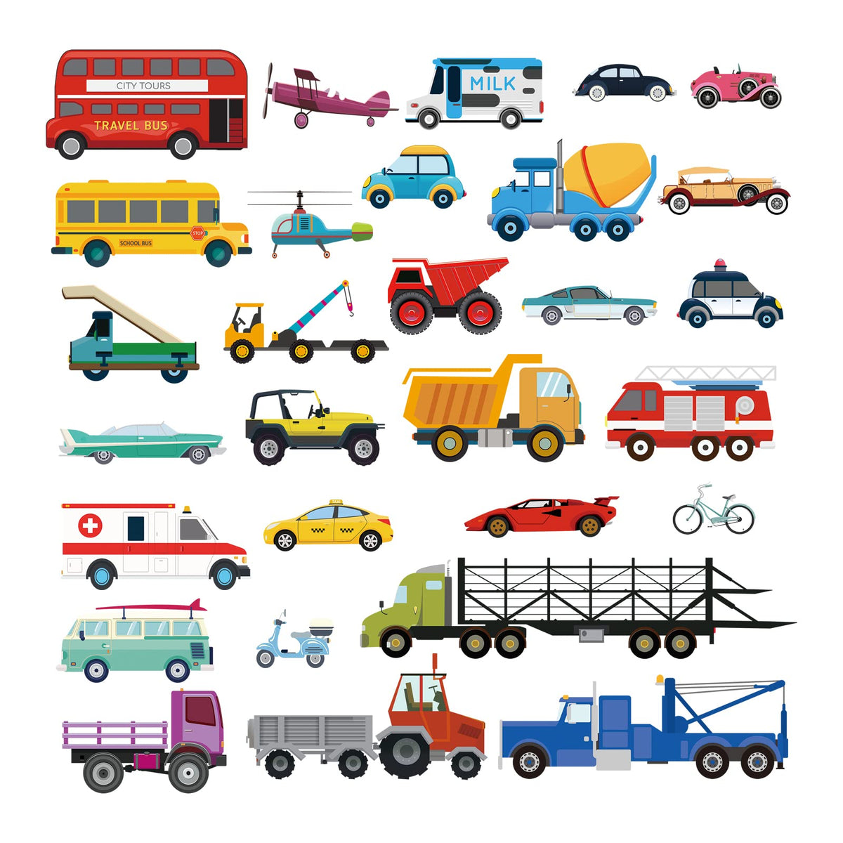 Decalmile cars wall stickers for kids room add vivid transport scenes and imaginative play.