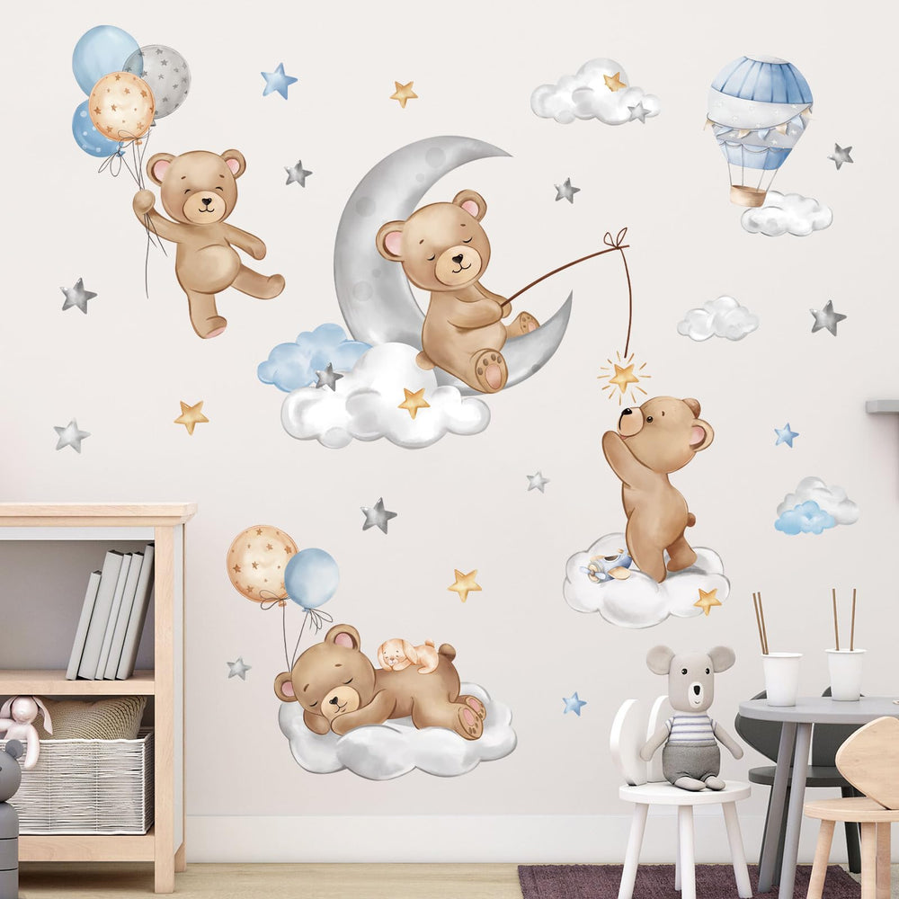 decalmile clouds wall stickers-nursery — soft skies inspire calm, removable on smooth surfaces.