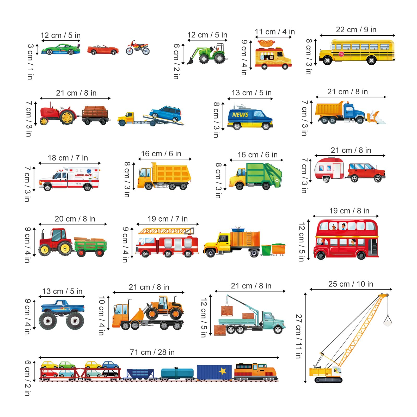 Decalmile colorful vehicle decal sheets provide versatile decor for walls and furniture