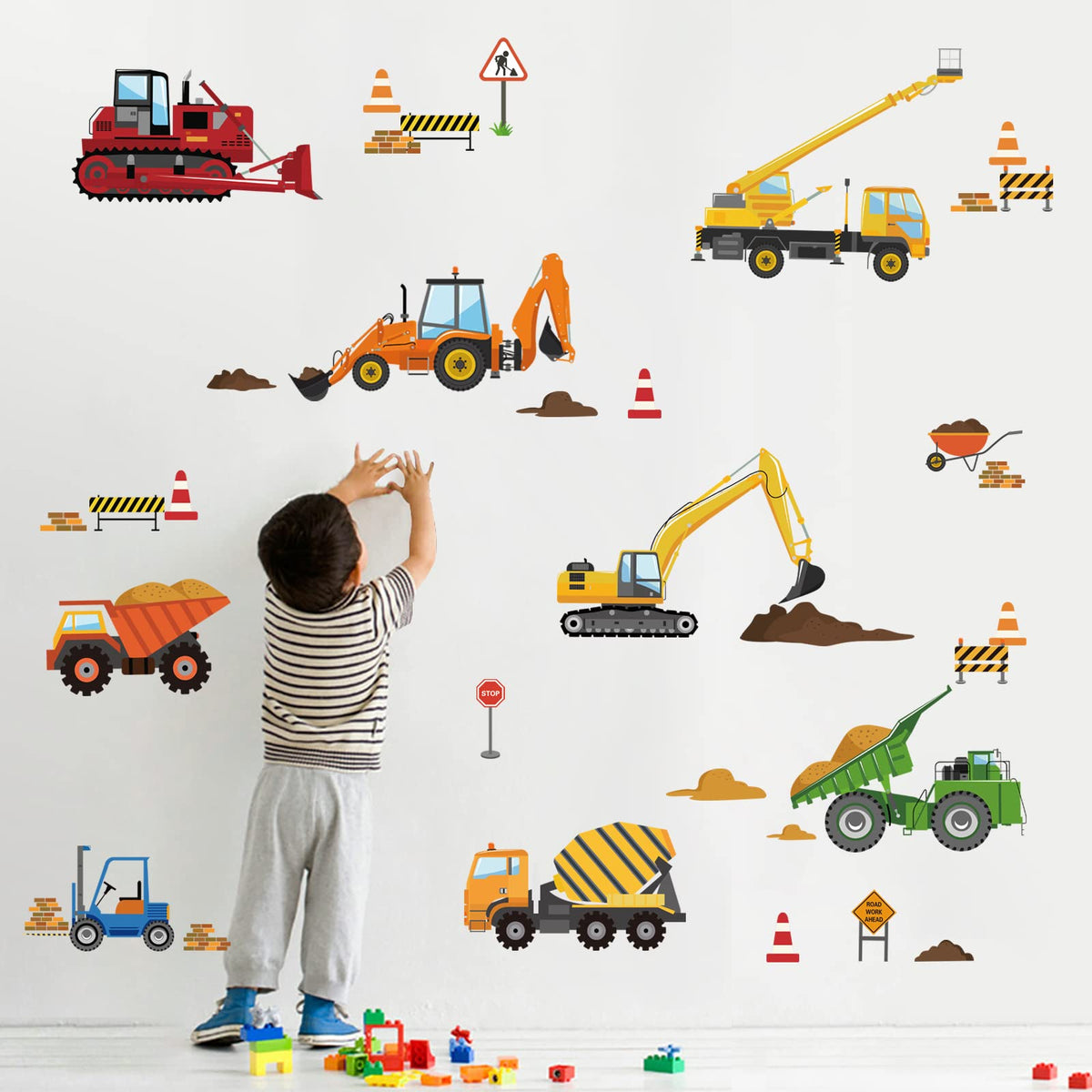 DecalMile tractor wall decal brightens the playroom for imaginative learning