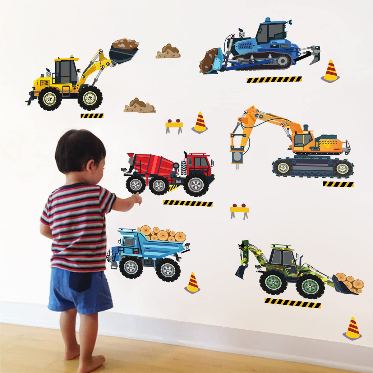 decalmile construction trucks wall stickers brighten walls for playful room decor