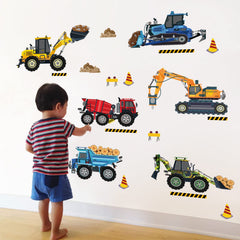 decalmile construction trucks wall stickers brighten walls for playful room decor