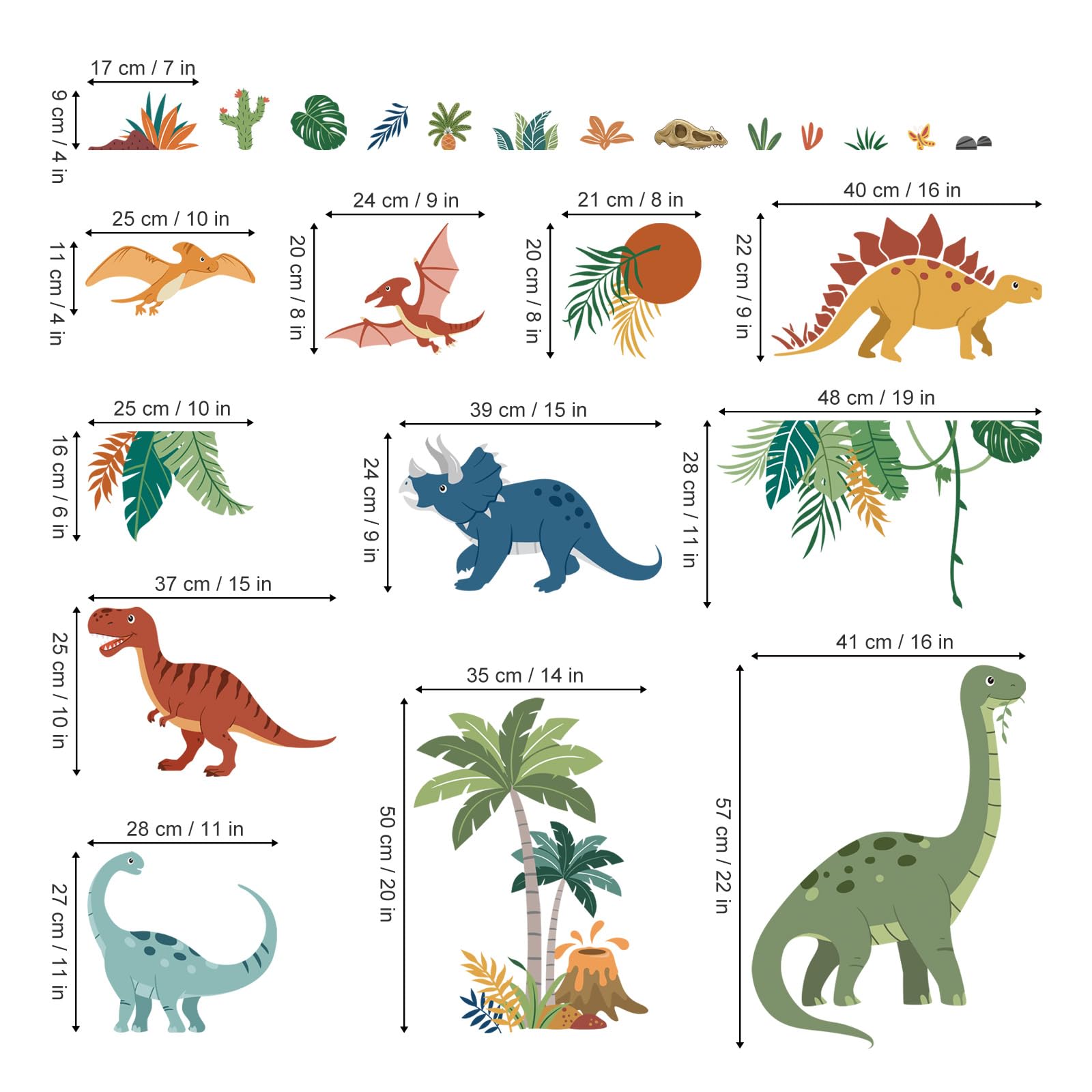 decalmile dino dinosaur wall sticker closeup shows bright colors and easy peel