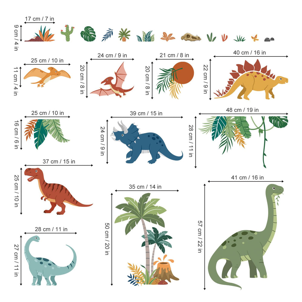 decalmile dino dinosaur wall sticker closeup shows bright colors and easy peel