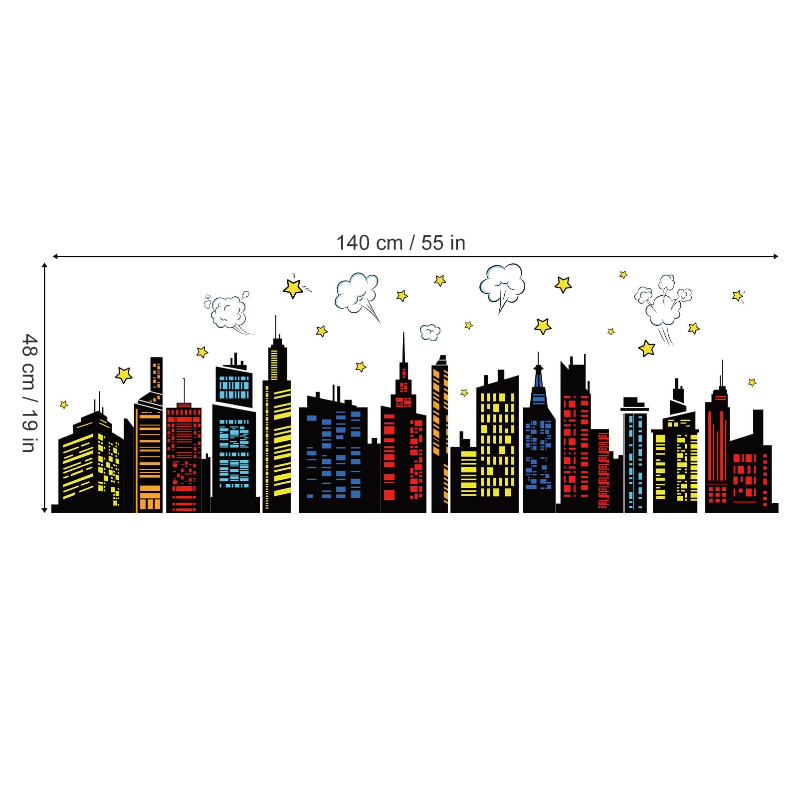 decalmile dorm room city skyline wall sticker brightens shared spaces and personalizes interiors