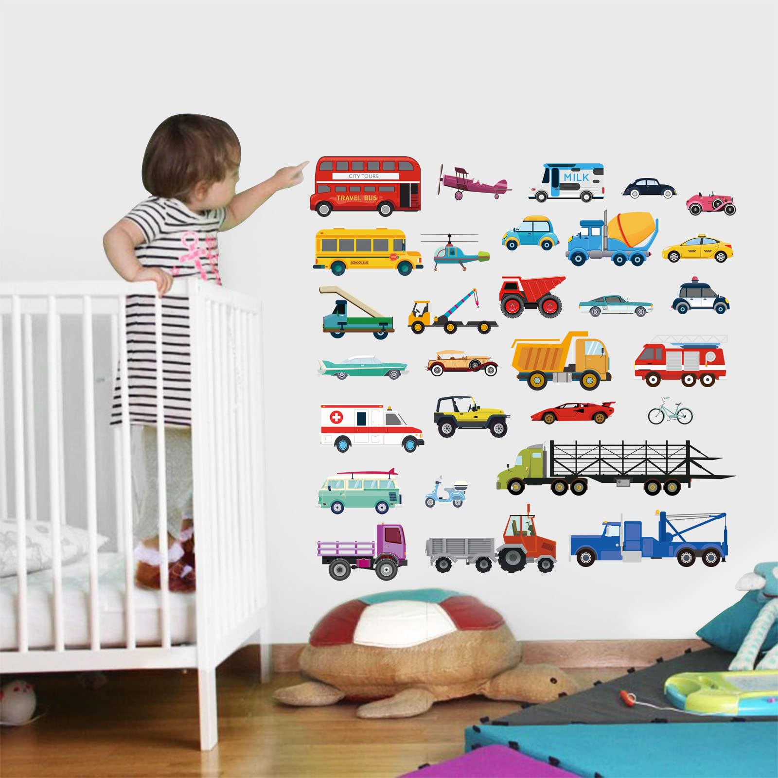 Decalmile easy-application wall stickers make decorating quick and mess-free.