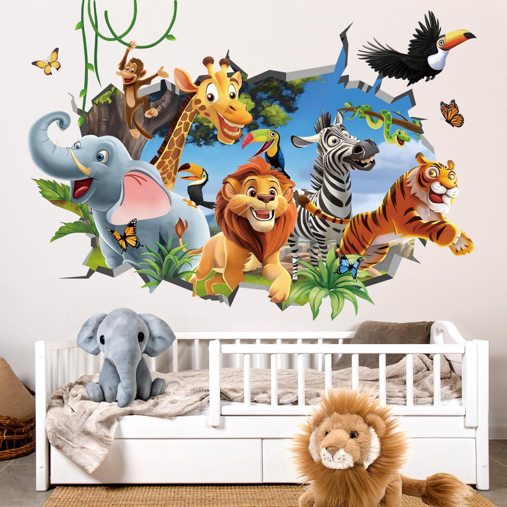 decalmile elephant 3D jungle wall decal adds playful jungle charm and sparks imaginative play