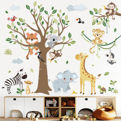 decalmile elephant tree wall decal adds a playful jungle focal point for kids’ rooms