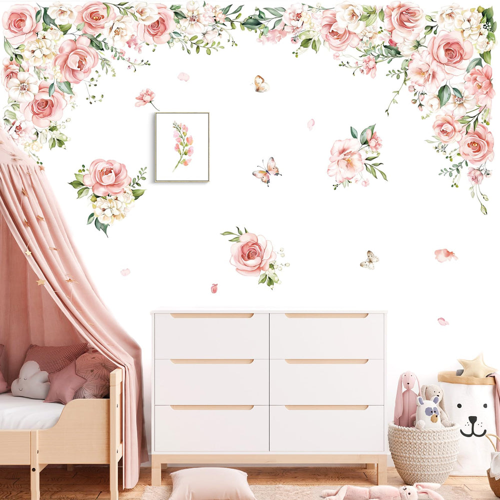 Decalmile floral vine butterfly wall stickers add whimsical detail to baby's room