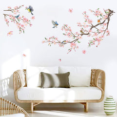 decalmile pink birds and branch wall decals add playful charm to living spaces.
