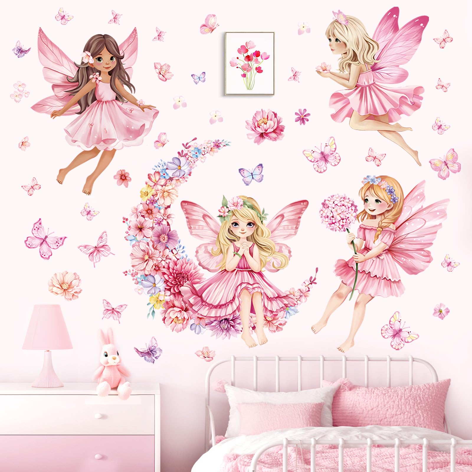 Decalmile flower moon wall sticker adds dreamy celestial decor