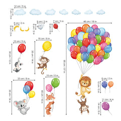 Decalmile nursery decor balloon wall decal creates a dreamy backdrop.