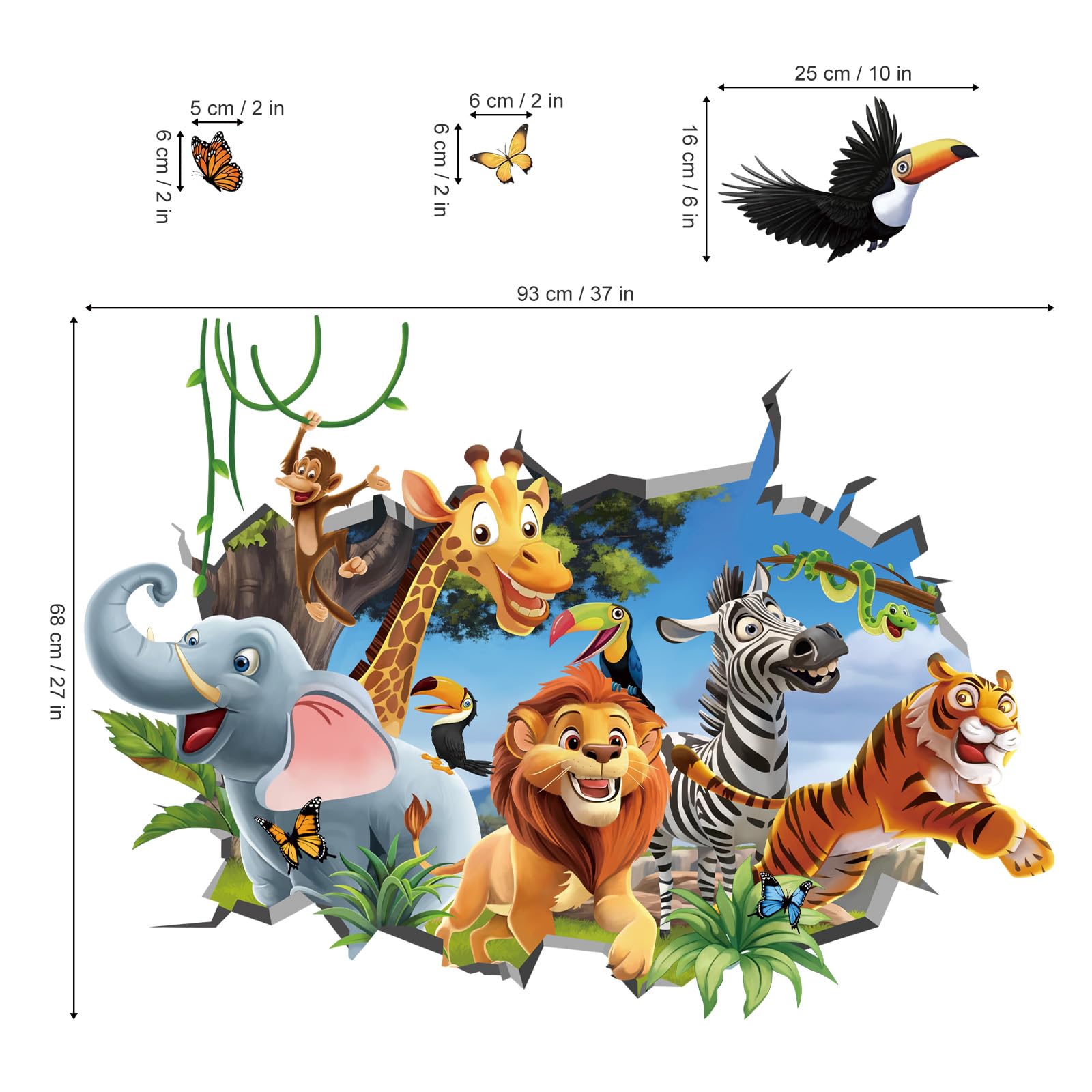 decalmile forest-scene 3D wall stickers create an immersive nature backdrop for playrooms