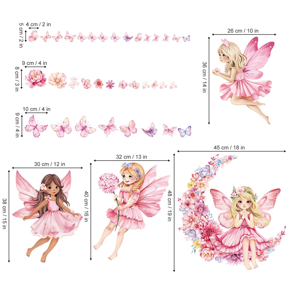 Decalmile girls' bedroom decor decals provide removable wall accents