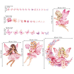 Decalmile girls' bedroom decor decals provide removable wall accents