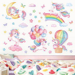 Decalmile hot-air-balloon-moon wall sticker adds whimsy to children's rooms and playtime.