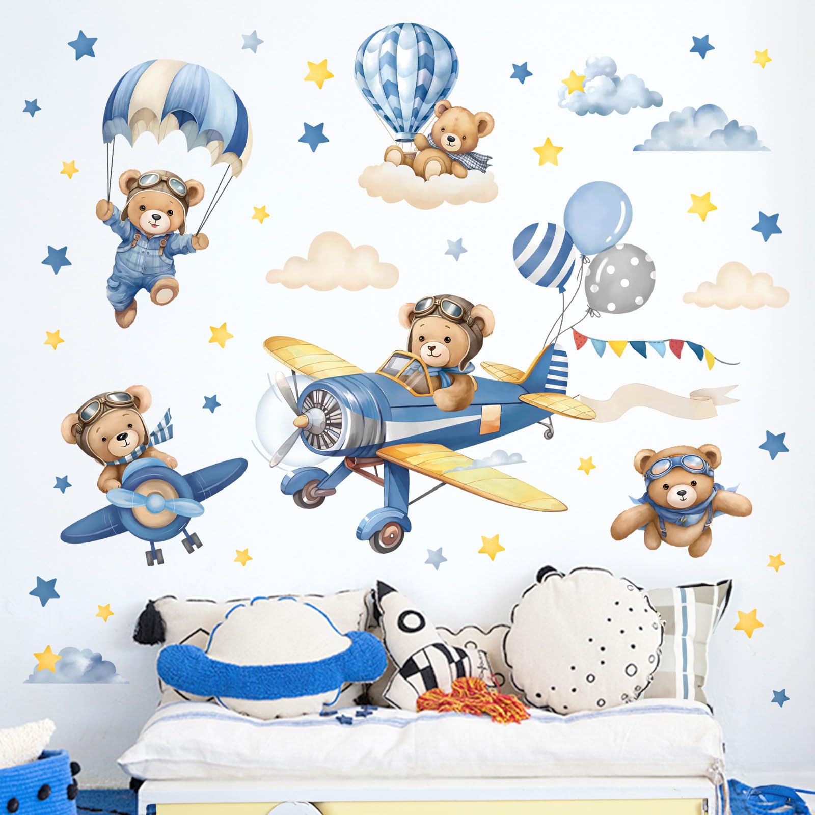Decalmile hot air balloon wall decal adds whimsy to kids room