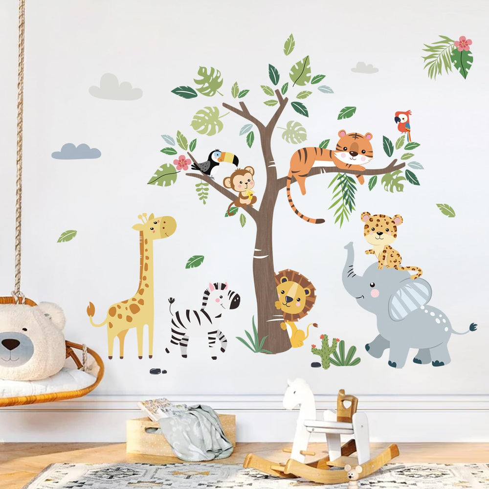 decalmile jungle animals lion wall decal creates bold safari focal point for decor