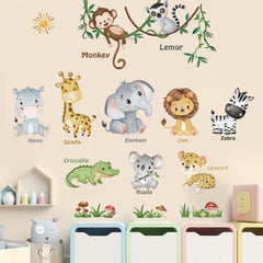 Decalmile Jungle Animals Monkey wall sticker brightens nursery with playful safari charm