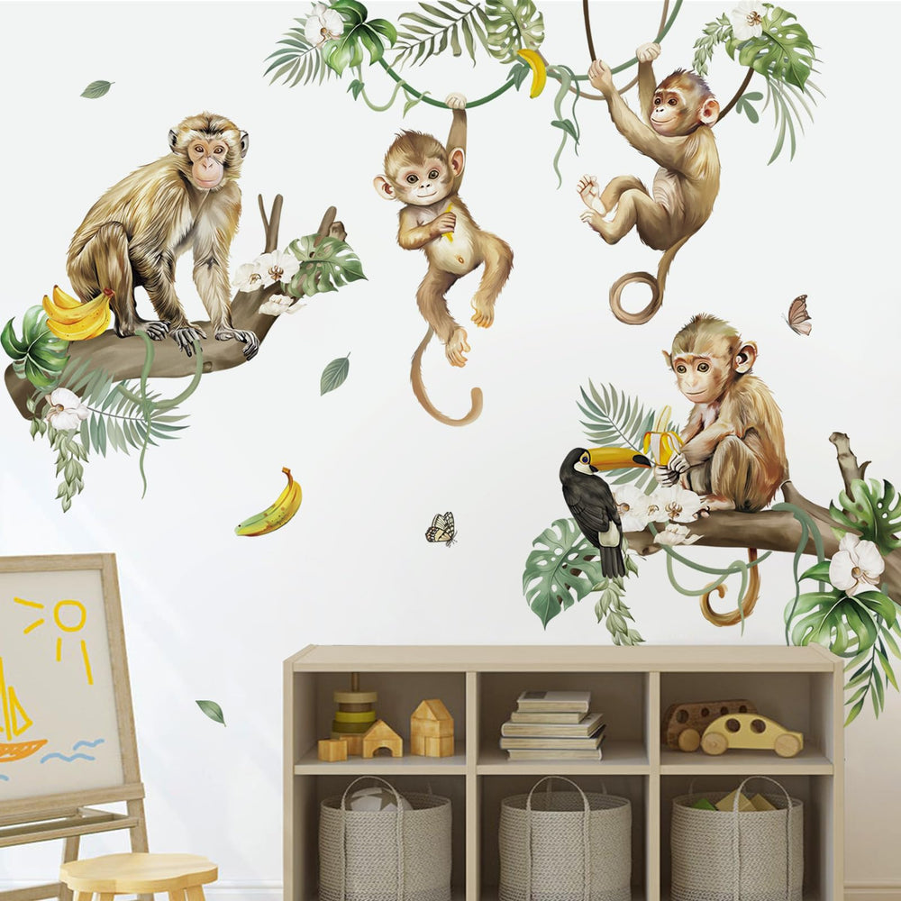 Decalmile jungle animals wall stickers brighten classrooms with a lively, engaging decor.