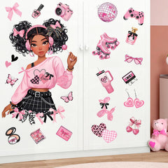 decalmile pink bow wall sticker for baby rooms, brightening the space.