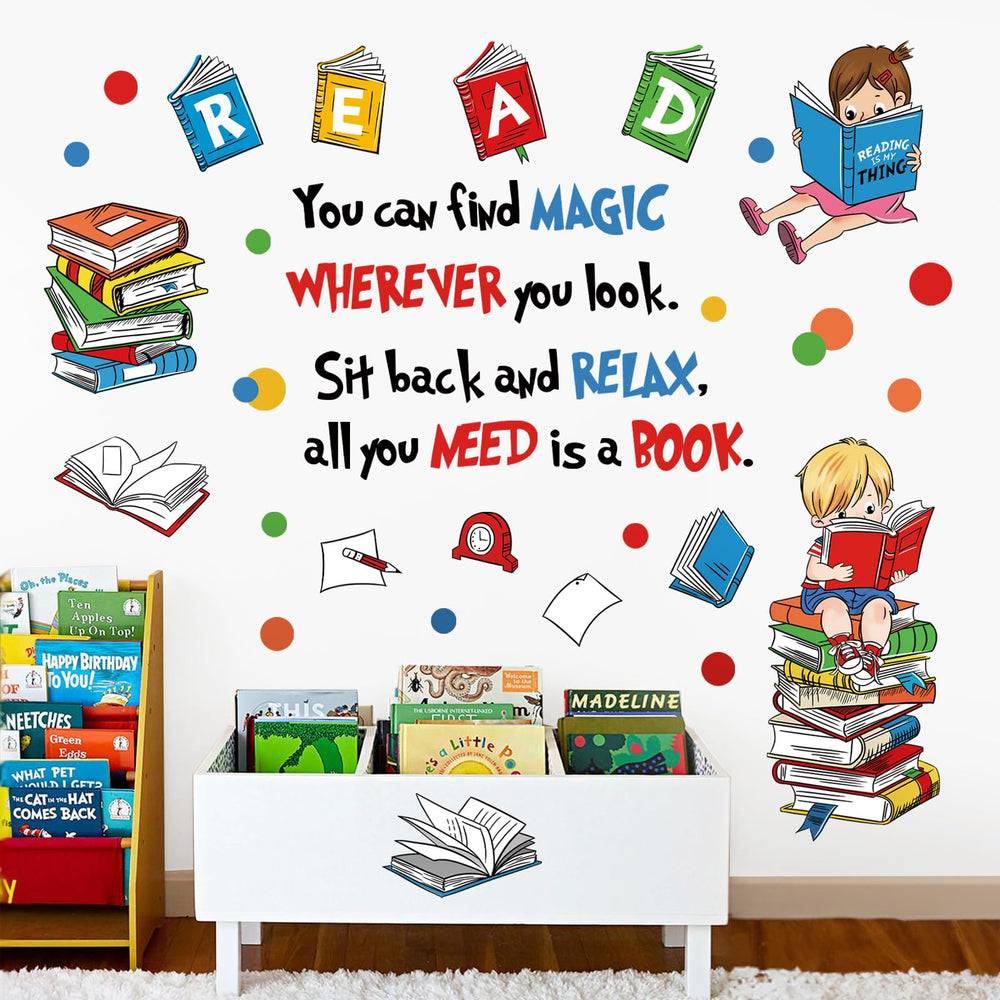 decalmile kids room decor reading nook decals brighten walls for daily learning