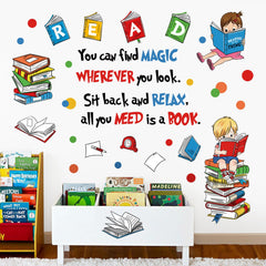 decalmile kids room decor reading nook decals brighten walls for daily learning