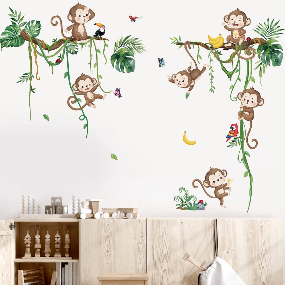 Decalmile kids room forest scene decal for nursery and playroom.