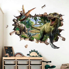 Decalmile large-dino wall art enhances baby's nursery with colorful, waterproof decor.