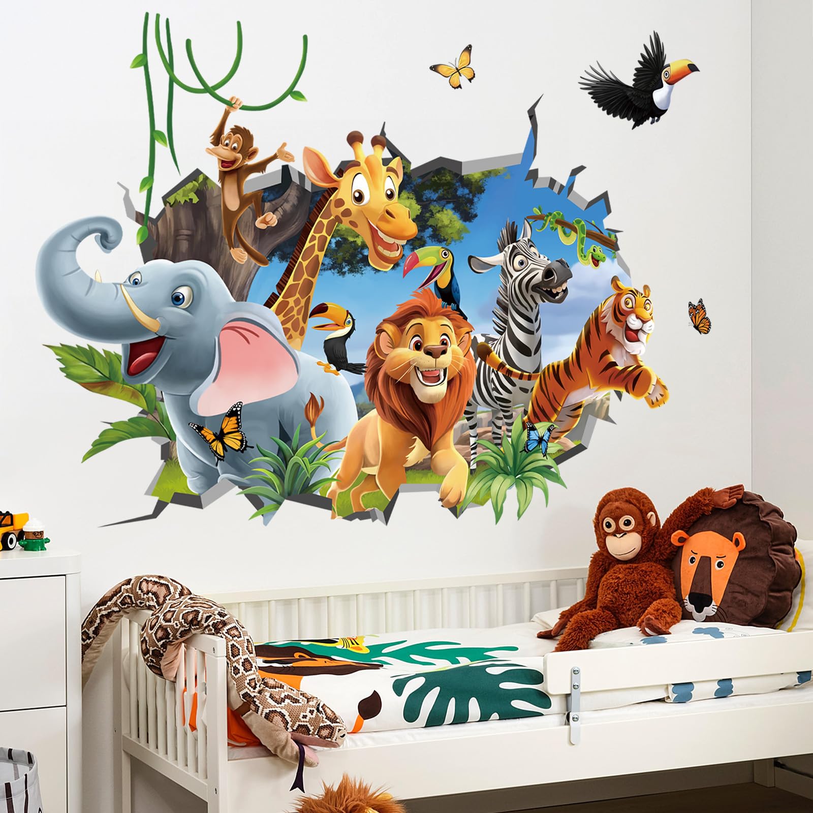 decalmile lion 3D jungle wall decal brightens a kid's room and inspires storytelling
