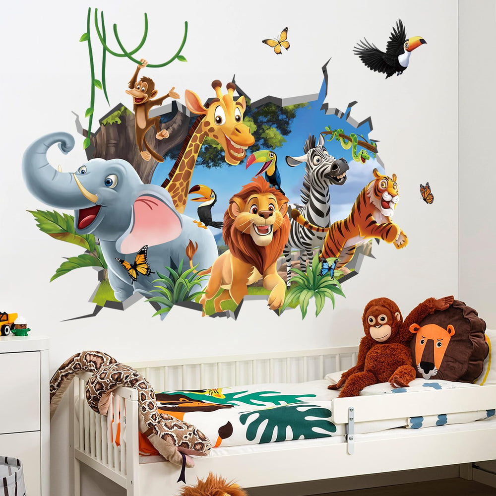 decalmile lion 3D jungle wall decal brightens a kid's room and inspires storytelling