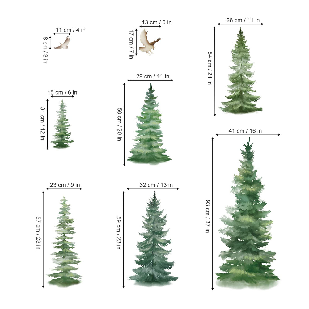 DecalMile living room woodland decals create a warm, inviting focal point.