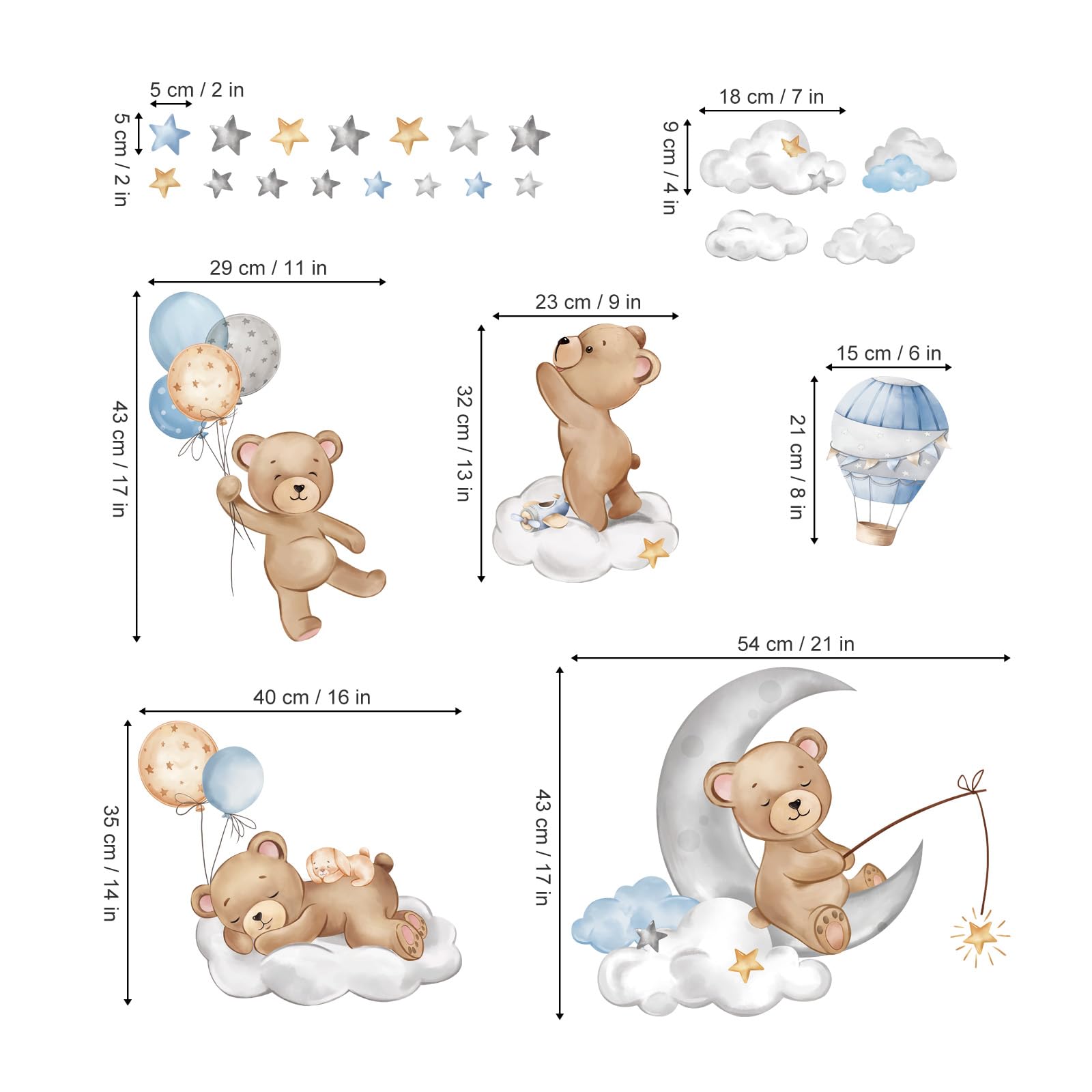 decalmile moon-stars-nursery-wall-decal — dreamy scene for bedtime ritual, easy to reposition.