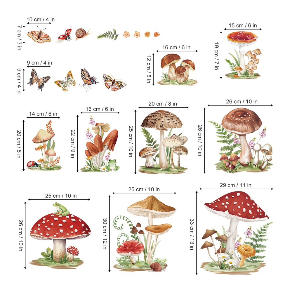 decalmile mushroom wall decal enhances living room decor with whimsy