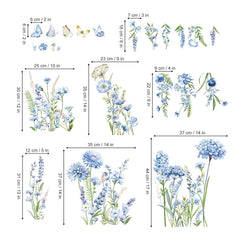 Decalmile nursery wall stickers transform spaces with blue florals.