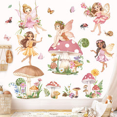 Decalmile Pink Fairy Butterfly wall decal adds color to playroom walls.