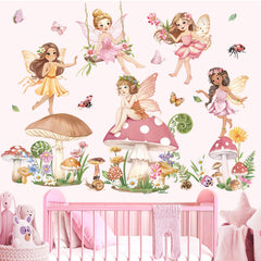 Decalmile Pink Fairy Girl Room decor creates magical nursery ambience.