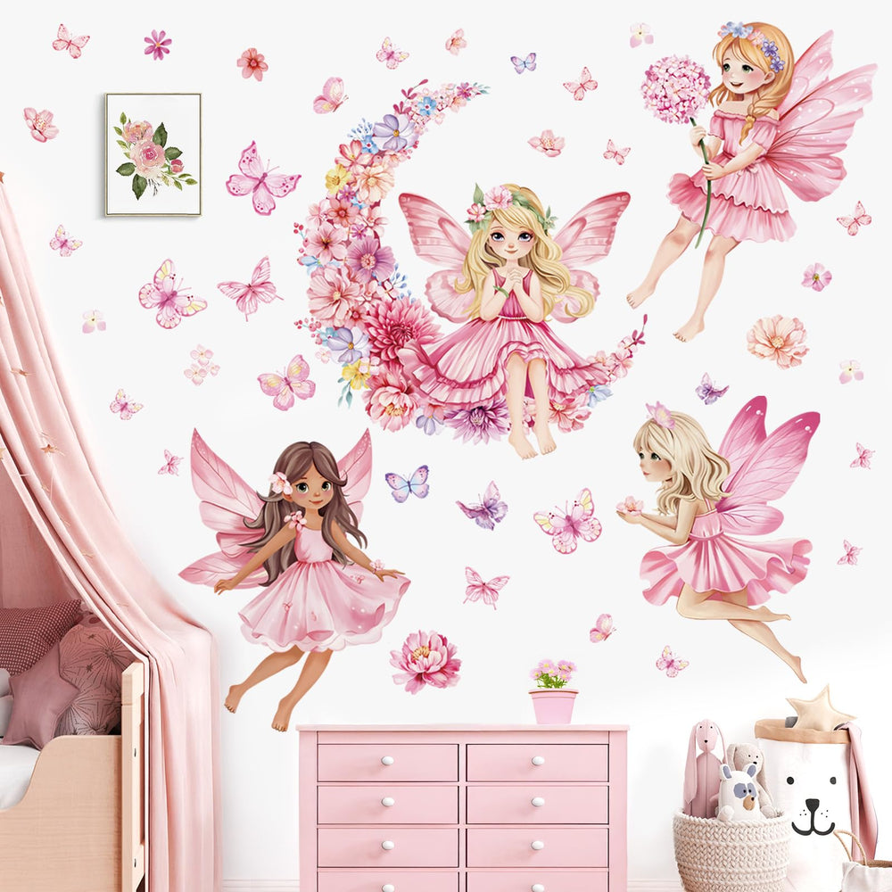 Decalmile Pink Fairy wall decal hero for a playful kids' room