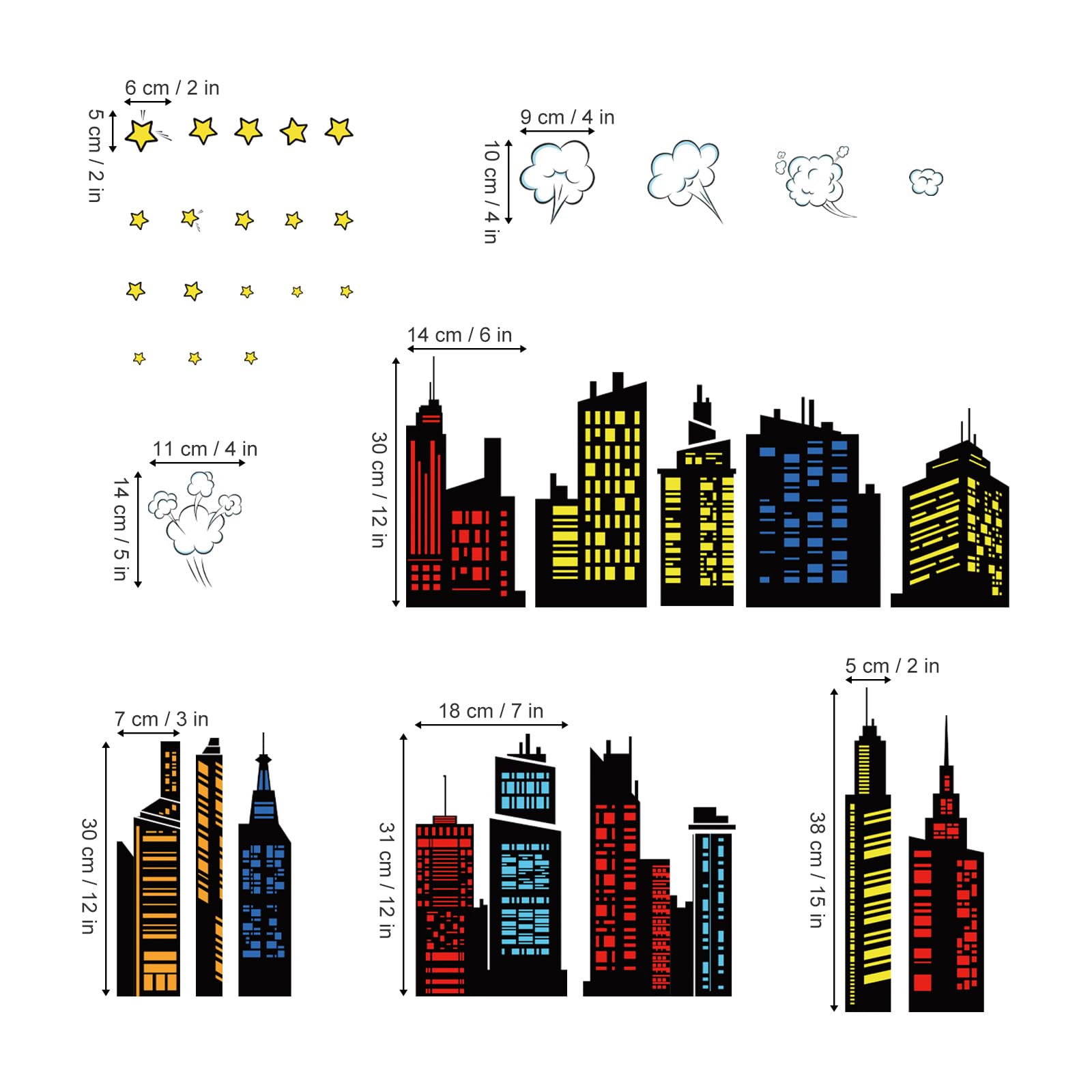decalmile playroom city skyline wall decal adds engaging scenery for learning and imagination