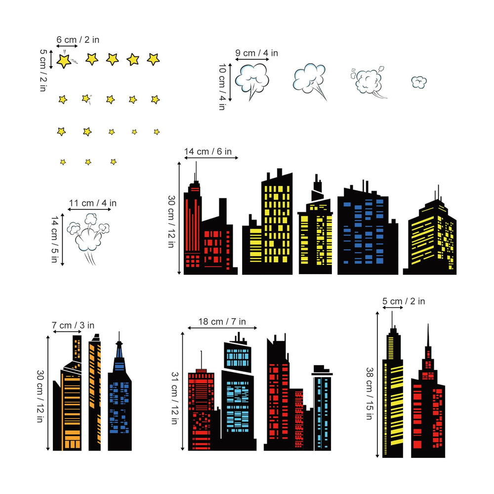 decalmile playroom city skyline wall decal adds engaging scenery for learning and imagination
