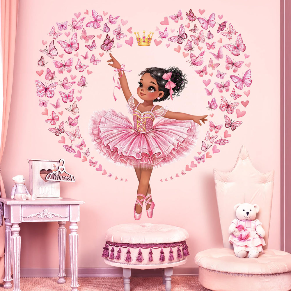 Decalmile princess pink butterfly wall decal adds playful color to nursery