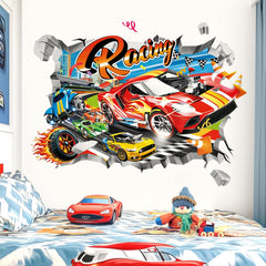 DecalMile racing flags wall decor for bedrooms