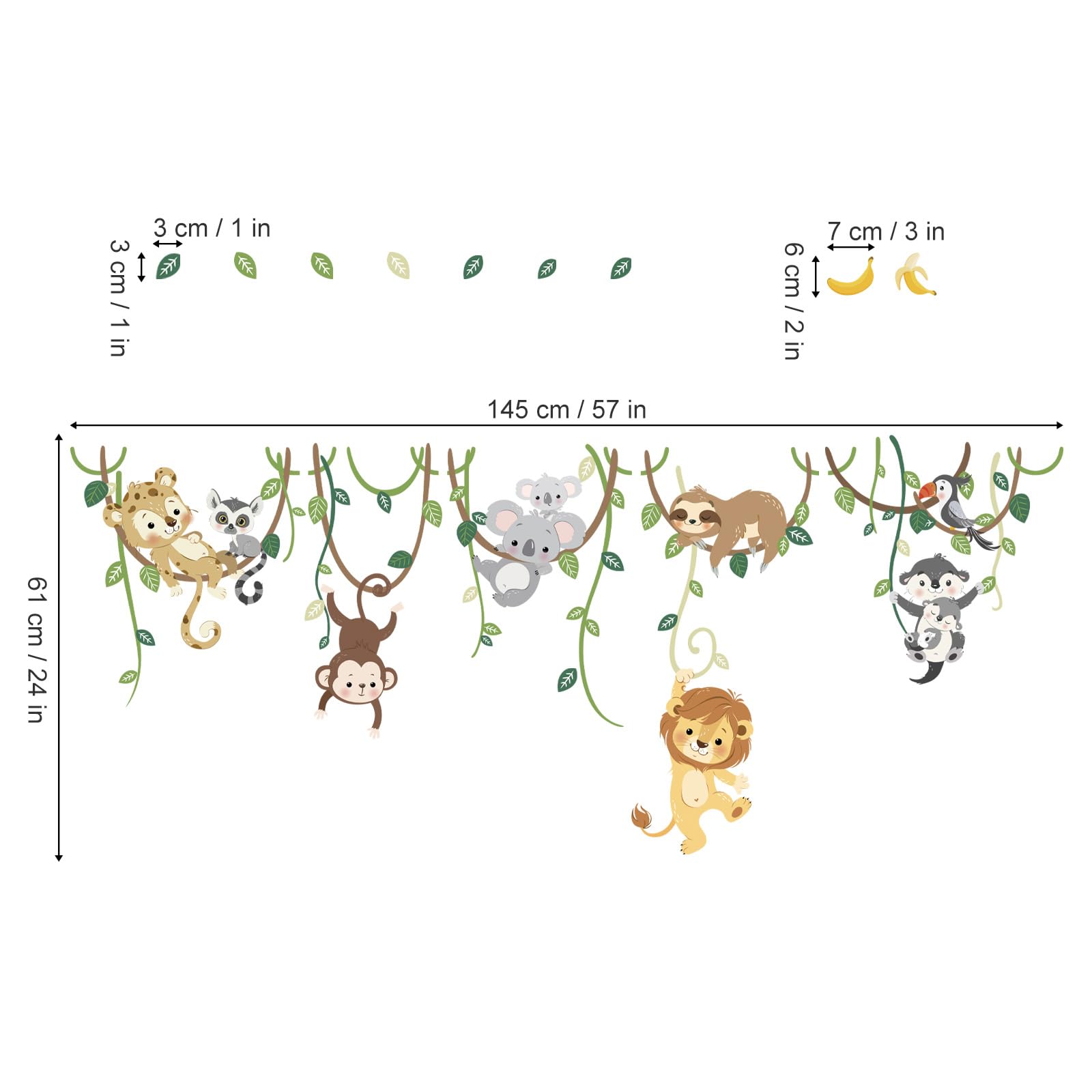Decalmile safari tree wall decal creates a lush backdrop for stories.