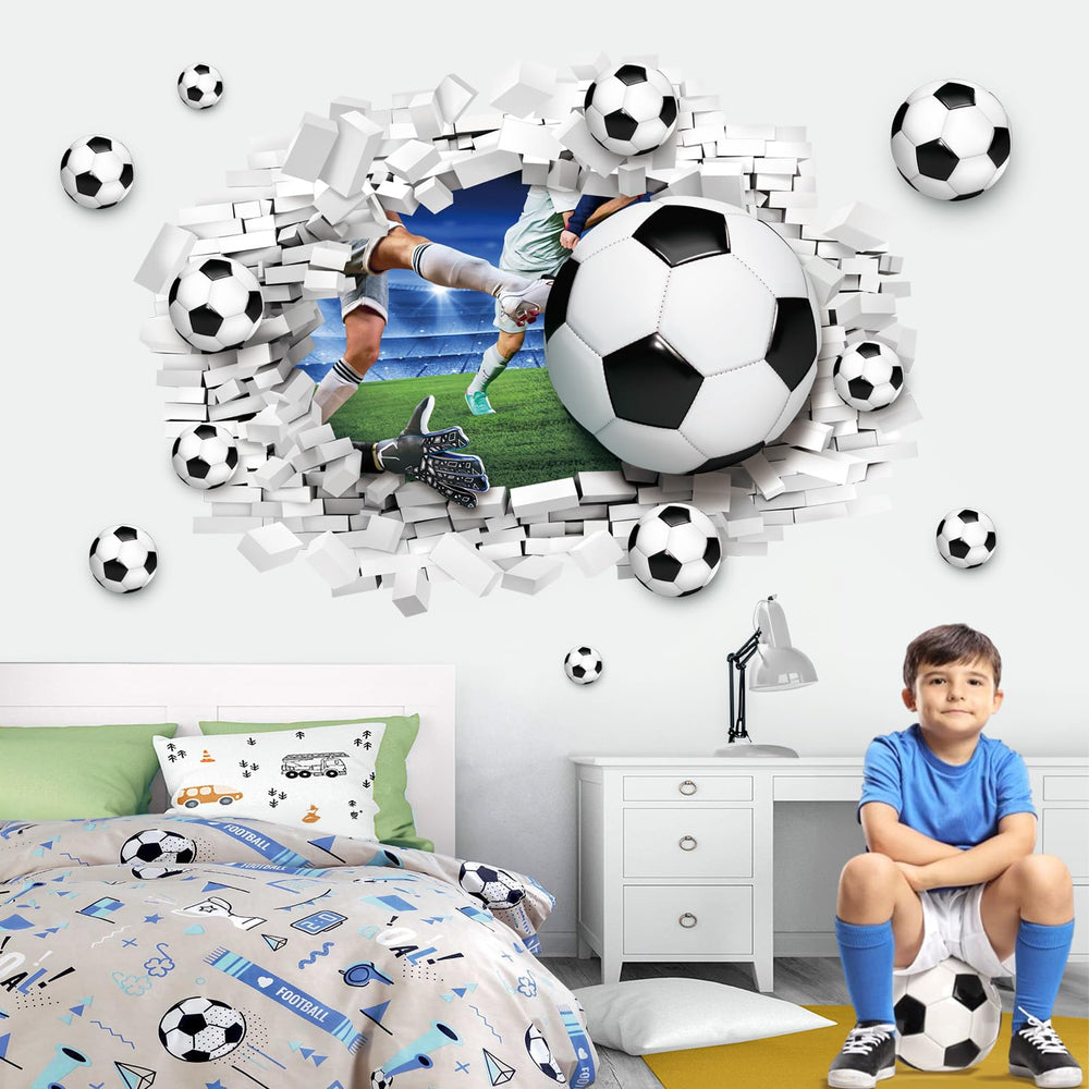 Decalmile bright soccer wall decals brighten playrooms and classrooms
