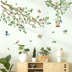 Decalmile spring green leaves wall decal adds fresh color to the bedroom and relaxing vibe.
